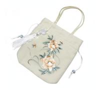 Pitycbo Embroidery Handbag Crossbody Purse Shoulder Bag Drawstring Pouch With Su Embroidery Velvet And Gauze Details With Traditional Style suitable for, Su Emb Ylw Camellia