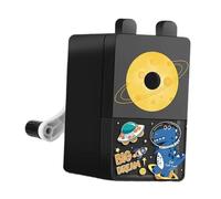 Pitycbo Hand Crank Pencil Sharpener for Kids and Artists, Black Dinosaur