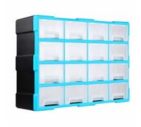 Pitycbo Hardware Organizer Cabinet Space-Saving Wall-Mountable Parts Cabinet with Transparent Drawers for Home Organization, Garage, Blue Black