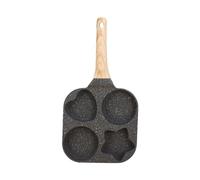 Pitycbo Nonstick Egg Skillet with 4 Round Sections for Frying Eggs Pancakes and Mini Burgers Without Sticking Suitable for Quick Family Meals and Small, Black