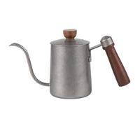 Pitycbo Stainless Steel Gooseneck Kettle for Pour Over Coffee with Wooden Side Handle and for Controlled Extraction, 350ML