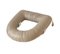 Pitycbo Toilet Seat Cover Universal Practical Replacement Soft Padded Waterproof Raised Seat Cover PU EVA for Hotel Seniors Bathroom, Khaki