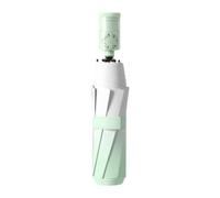 Pitycbo Umbrella Automatic Compact Umbrella Folding Travel Parasol Canopy with Built in Cooling Fan and Straight Shaft Suitable for Summer Errand, Green