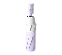 Pitycbo Umbrella Automatic Compact Umbrella Folding Travel Parasol Canopy with Built in Cooling Fan and Straight Shaft Suitable for Summer Errand, Purple