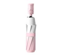 Pitycbo Umbrella Automatic Compact Umbrella Folding Travel Parasol Canopy with Built in Cooling Fan and Straight Shaft Suitable for Summer Errand, Pink