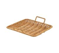 Pitycbo Woven Serving Tray with Handle, Easy to Clean, Square Multifunctional Tray for Snacks, Bread, Rolls And Drinks, Ideal for The Kitchen, Medium