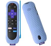 PIUAMUNKJ Silicone Case Compatible with Roku Remote Cover for Roku TV Remote Protective Silicone Sleeve Anti-Slip Case Cover (Luminous Blue)