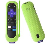 PIUAMUNKJ Silicone Case Compatible with Roku Remote Cover for Roku TV Remote Protective Silicone Sleeve Anti-Slip Case Cover (Luminous Green)