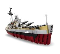 Piudwe Bismarck Battleship Construction Set, 757 PCS Military Warship Building Blocks, WWII Naval Vessel Collectible Building Set