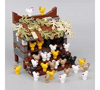 Piudwe Chicken Coop Building Blocks Set, Farm Hen House Model Assembly Kit, Rural Poultry Shelter Architectural Building Bricks Decoration