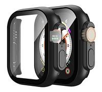 Piuellia 2-Pack Hard PC Protective Case with Tempered Glass Compatible with Apple Watch Ultra 2 (2023)/Ultra 49mm, Anti-Scratch All Around Ultra-Thin Cover with Screen Protector for iWatch, Black