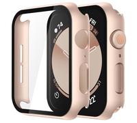 Piuellia 2 Pack Hard Protective Case Screen Protector Compatible with Apple Watch SE3 SE2 SE Series 6/5/4 40mm, Anti-Drop Ultra-thin PC Cover for iWatch, 1 RoseGold + 1 Transparent