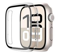 Piuellia 2 Pack Hard Protective Case Screen Protector Compatible with Apple Watch Series 11 Series 10 46mm, Anti-Drop Ultra-thin Full Coverage PC Cover for iWatch, 1 Starlight + 1 Transparent