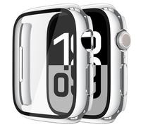Piuellia 2 Pack Hard Protective Case Screen Protector Compatible with Apple Watch Series 11 Series 10 42mm, Anti-Drop Ultra-thin Full Coverage PC Cover for iWatch, 1 Silver + 1 Transparent