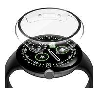 Piuellia 2 Pack PC Case with Screen Protector for Google Pixel Watch 4 41mm, Lightweight Touch Sensitive HD Tempered Glass Protective Cover for Pixel Watch4, Transparent