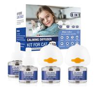 Piuess Cat Calming Socket 6 in 1 for Cat Calming Diffuser Soothing Diffuser Set Cat Anti Stress Fragrance Plug Pheromone Tasteless (2 Plugs + 4 Refill Packs of 48 ml)
