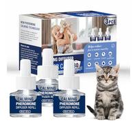 Piuess Cat Soothing Cat Soother Cat Relaxation Pheromone Soothing Agent Relaxing Anti-Stress Agent Helps With Signs of Reduces Conflict Behavior 3 x 48 ml Refill Bottles (M)