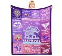 PIUFAM Elephant Blanket Gifts for Women, Elephants Gifts for Elephant Lovers on Christmas Valentine Mother’s Day Birthday 40X50IN