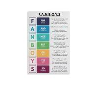PIUHRKLEVD Grammar Wall Poster - Learn FANBOYS Conjunctions and Parts of Speech, English Language Arts Educational Chart for Classroom(Unframed,12x18inch(30x45cm))