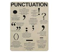 PIUHRKLEVD Punctuation Rules Grammar Metal Tin Sign Writing Guide Poster For English Classroom Homeschool Language Arts Education Decor 8 X 12 inch
