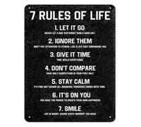 PIUHRKLEVD Seven Rules To Live By Let It Go Vintage Sign 12x8 Inch