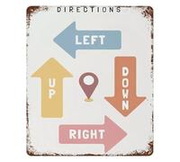 PIUHRKLEVD Vintage Compass Rose Metal Sign Cardinal Directions Educational Navigation Chart Classroom Wall Decor for Map Study Office 8 X 12 inch