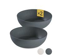PiuPet 2x 1.6L Dog Bowl - Large Grey Dishwasher Safe Food & Water Bowls