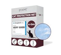 PiuPet 4x3m Transparent Cat Net - Tear-Resistant Mesh for Balcony & Window