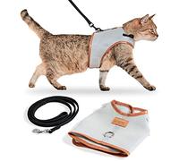 PiuPet Cat Harness and Lead Set - Escape-Proof Mesh Cat Leash - Size M