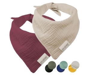 PiuPet® Dog Bandanas - Set of 2 | Beige/Red (L) 76x53x53cm