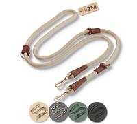 PiuPet® Dog leash 2m I 3 positions adjustable I Leash for large and small dogs I Dog training leads I Dog lead I Dog leads | Dog camping accessories | Dog leads for medium dogs | Training lead (Beige)