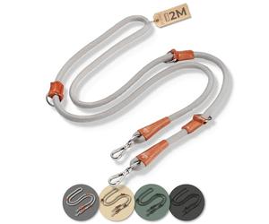 PiuPet® Dog leash 2m I 3 positions adjustable I Leash for large and small dogs I Dog training leads I Dog lead I Dog leads | Dog camping accessories | Dog leads for medium dogs | Training lead (Grey)