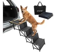 PiuPet® Dog Steps I Loadable up to 80kg Car Ramps I Usable All Vehicles I Large and Small Dogs I Black I Dog Ramps for Cars Foldable | Car Ramp for Dogs I Dog Steps for Car