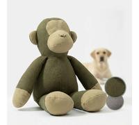 PiuPet® Dog Toy Monkey XXL with Squeaker | Robust, durable & tear-resistant cotton toy for dogs | Safe, washable & ideal for small, medium and large dogs (Green & Beige)