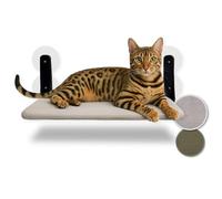 PiuPet® Floating Cat Window Lounger - Foldable & Space-Saving Hammock with Strong Suction Cups - Reversible Cat Window Bed up to 20 kg (Grey)