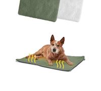 PiuPet® Self Heating Blanket for Dogs I 90x60cm I Dog Blanket without electricity I Dog Mat I Self Heated Cozy Dog Bed I Dog Pet Mat I Heated Dog Blankets Washable | Dog Fleece Blankets (Green)