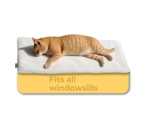 PiuPet Self-warming cat blanket for the windowsill I Cat heating pad I Cat mat I 90x25cm I Beige