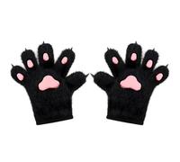 PIUpiuLIANG 1 Pair Furry Paws, Soft & Warm Fox Gloves, Cute Plush Cat Paw Gloves, Realistic Decorative Paw for Kids, Adults, Cosplay, Stage, Black Furry Paws