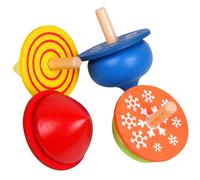 PIUpiuLIANG 4Pcs Gyroscope Toy, Wooden Classic Colorful Lightweight Spinning Top Educational Developmental Stress Relieve Spinning Toy for Boys and Girls Gyroscope