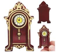 PIUpiuLIANG Mini Clock 1/12 Scale Miniature Vintage Clock Dollhouse Decoration Accessories Simulation Desk Dollhouse Miniatures for Home Decoration Mini