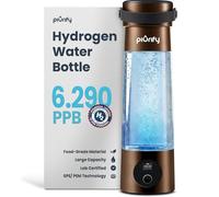 PIURIFY Hydrogen Water Bottle Generator | 17 OZ | UP TO 6,290 PPB H2 Molecular Hydrogen | SPE/PEM Electrolysis | Ergonomic Handle | Dual-Mode | 2200 mAh Battery | Certified by H2 Analytics | Brown