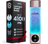 PIURIFY Portable Hydrogen Water Bottle Generator - Hydrogen Infused Water, 3000ppb, Perfect for Work, Outdoor Activities, and Hydration on The Go (Pink)