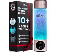 PIURIFY Portable Hydrogen Water Bottle Generator - Hydrogen Infused Water, 3000ppb, Perfect for Work, Outdoor Activities, and Hydration on The Go (Pink)