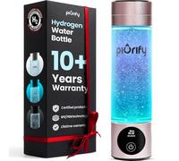 PIURIFY Portable Hydrogen Water Bottle Generator - Hydrogen Infused Water, 3000ppb, Perfect for Work, Outdoor Activities, and Hydration on The Go (Pink)
