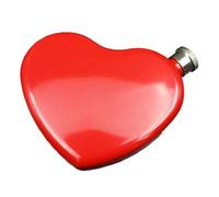 PiurUf Hip Flask 4.4OZ Love Heart Shape Hip Flask Red Heart Design Creative Small Hip Flask Flat Love Flagon Hip Flasks For Women