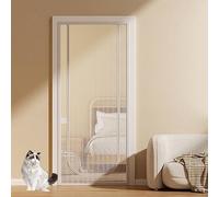 PIURUF Pet Screen Door,Self-Adhesive Anti Mosquito Door Mesh,Reinforced Pet Proof Door Screen,Cat Partition Mesh Fly Curtain,Insect Screen,90x210cm