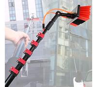 PiurUf Photovoltaic Solar Panels and Window Cleaning Pole, Water Fed Cleaning System, Cars, Caravan, Truck, Campers and Buses Deck Brush/7.2M/24Ft