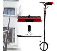 PiurUf Water Fed Pole Kit,Water Fed Brush W/Squeegee,Water Fed Cleaning System,Outdoor Window Cleaner W/20M Hose,Cleaning Tool for Window Glass,Solar Panel/7.2M/24Ft