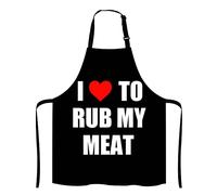 PIUS Funny Barbecue Apron, Offensive Apron, Fathers Day Gift, Gift for Dad, Offensive Cooking Apron, Funny Gift for Cooks, I Love to Rub My Meat