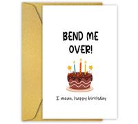 PIUST Naughty Birthday Card Him Her, Funny Birthday Card for Husband Boyfriend, Dirty Happy Birthday Card for Wife Girlfriend, Bend Me Over Card (14)